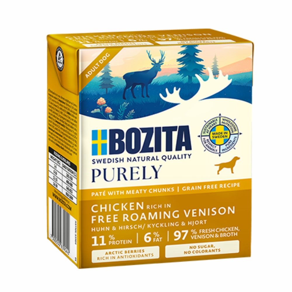 Bozita Purely Pate Duoprotein Kurczak Dziczyzna 370g karma mokra dla psa